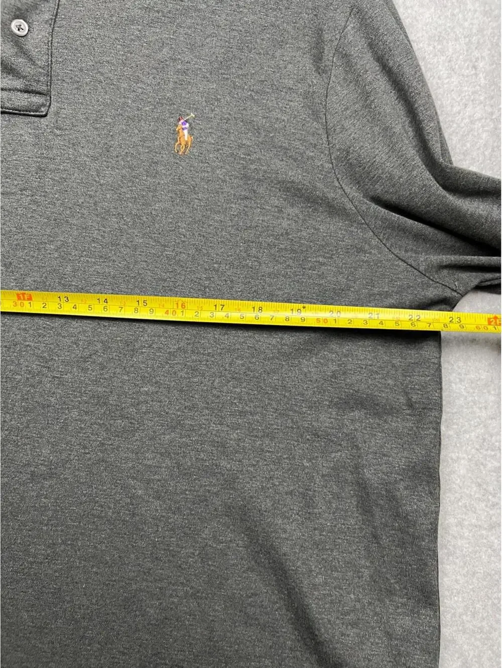 Polo Ralph Lauren Men’s Polo Shirt Cotton Long Sleeve Gray XL Classic